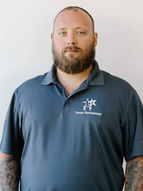 Jason Stuart, Production Lead at Texas Nameplate Co.